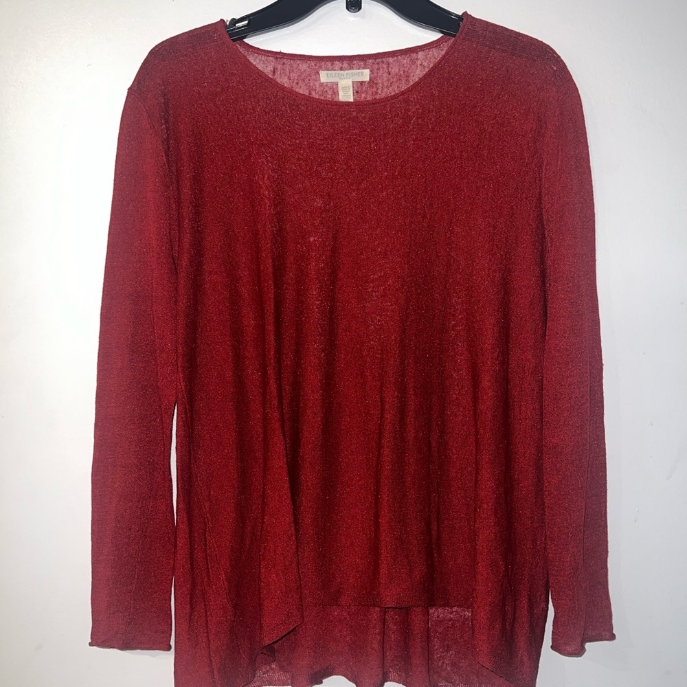 Eileen Fisher Organic Linen Crepe Knit Sweater petite small